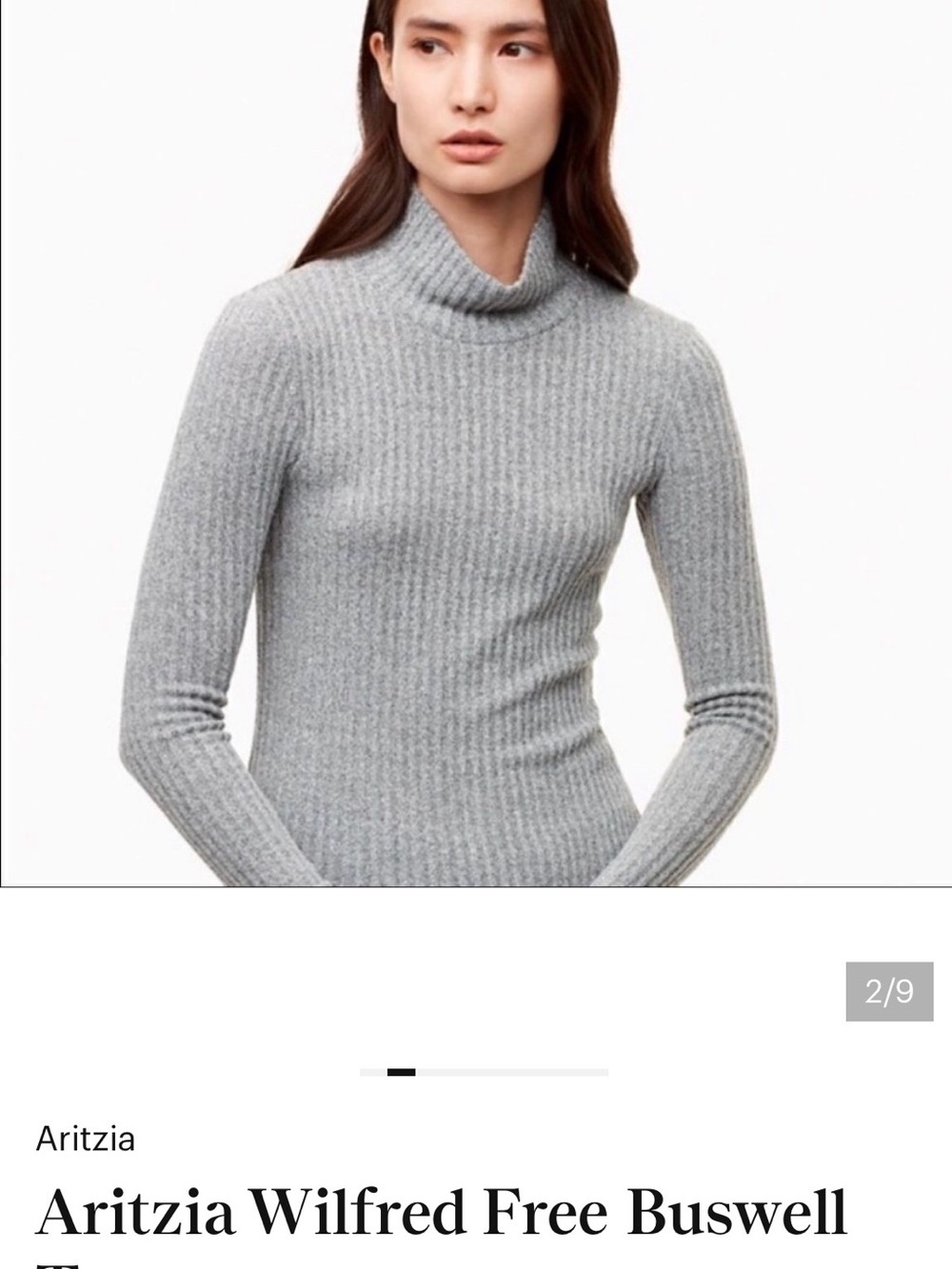 Wilfred Ribbed Gray Turtleneck Sweater
